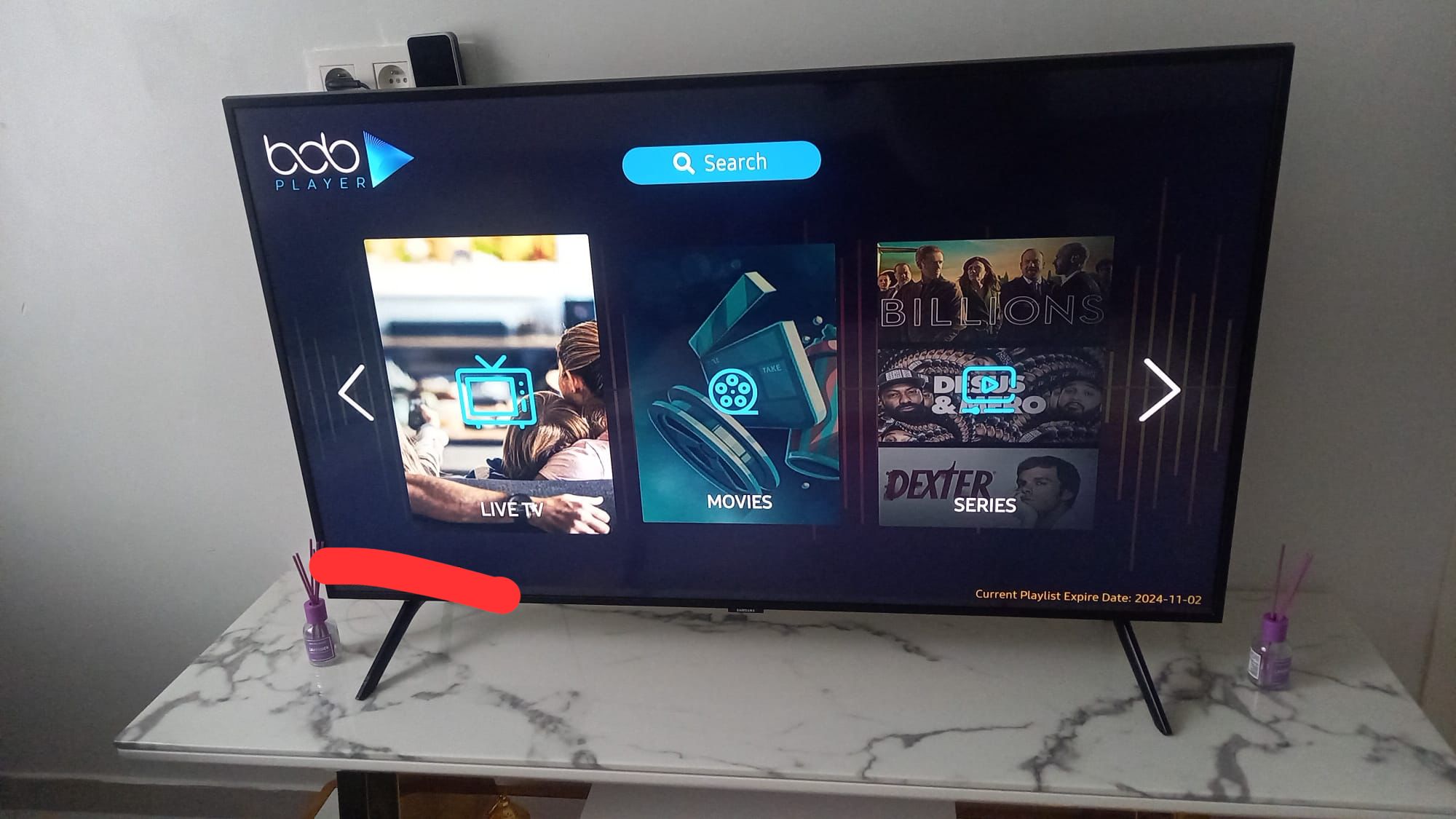 Films en series via AneeTV op een Samsung televisie